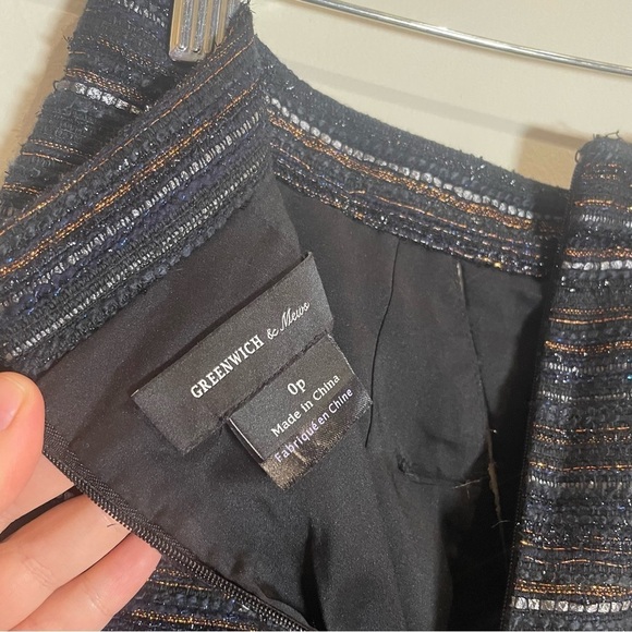 ANTHROPOLOGIE GREENWICH & MEWS SKEWED JACQUARD SKIRT SZ 0 Petite - Picture 9 of 9